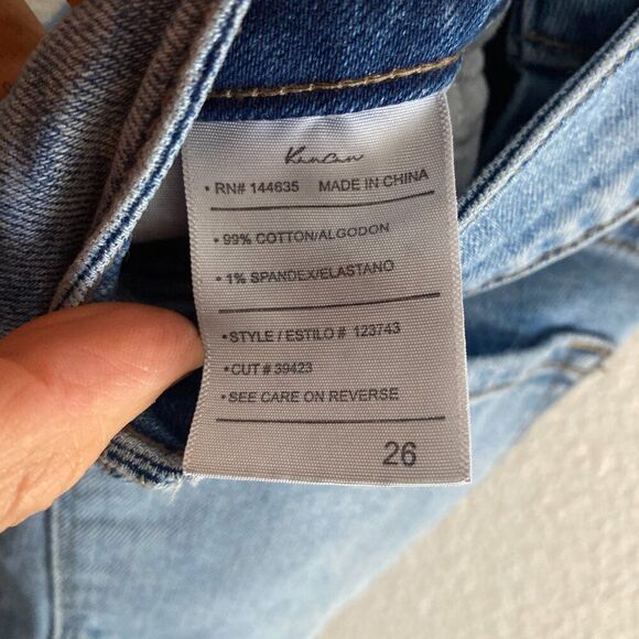 KanCan Straight High Rise Backed Ripped Ankle Jean Size 26 x 25.5 Distressed - Picture 3 of 6